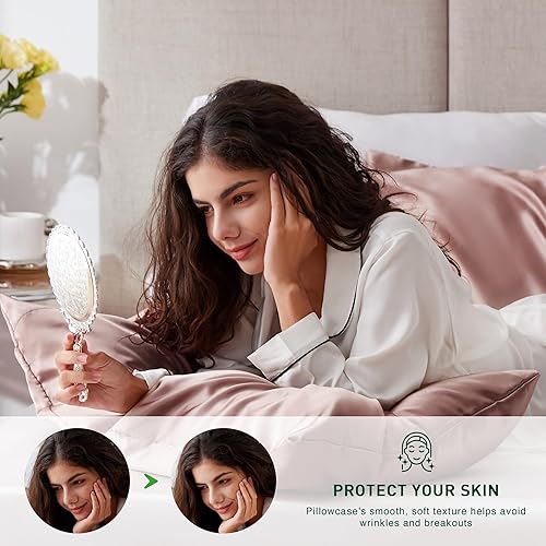 Miniatura 2 de Love's Cabin - Juego de fundas de almohada de satén con buen efecto para cabello y piel, tamaño QueenKingfunda con cierre del sobre.