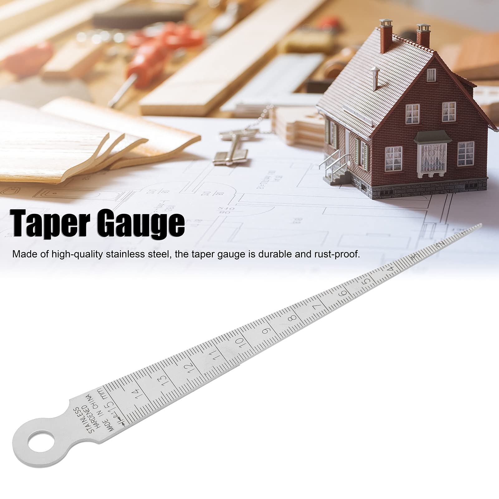 1-15mm Taper Gauge, Stainless Steel Inch Metric Standard Hole Inspection Measurement Tool for Inner Diameter, Size, Slot Size with Polished