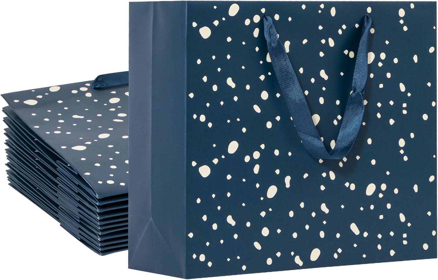 Deesoo Navy Blue Gift Bags, Navy Paper Gift Bags with