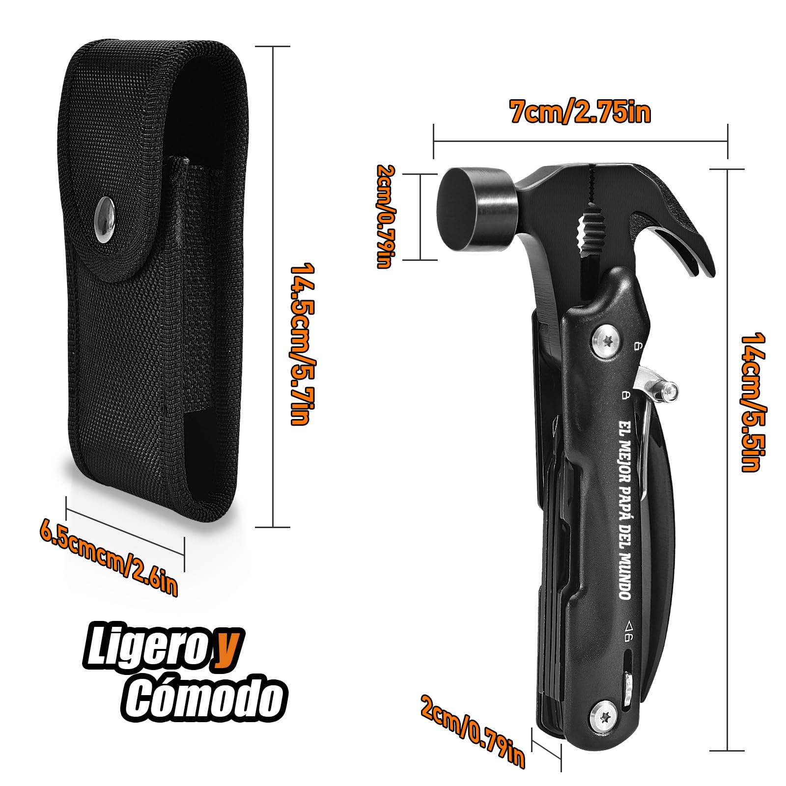 BIIB Regalo per la festa del papà, regalo uomo, 12 in 1 Multiattrezzo Campeggio Accessori