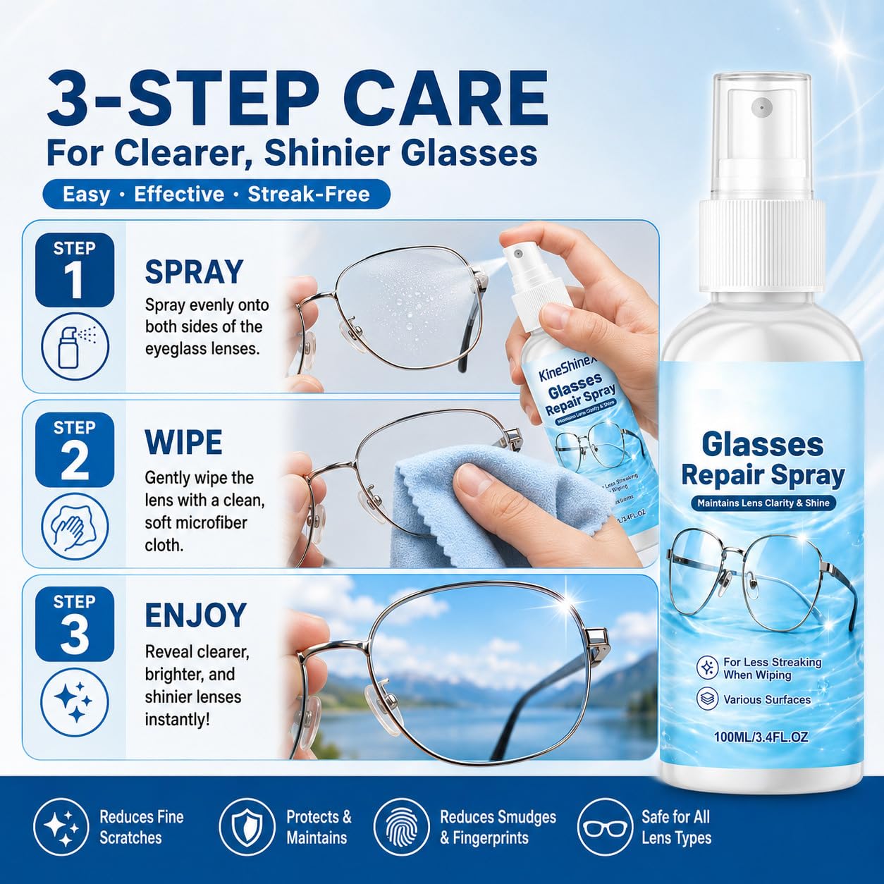 Kratzerentferner-Spray für Brillen (5pcs)