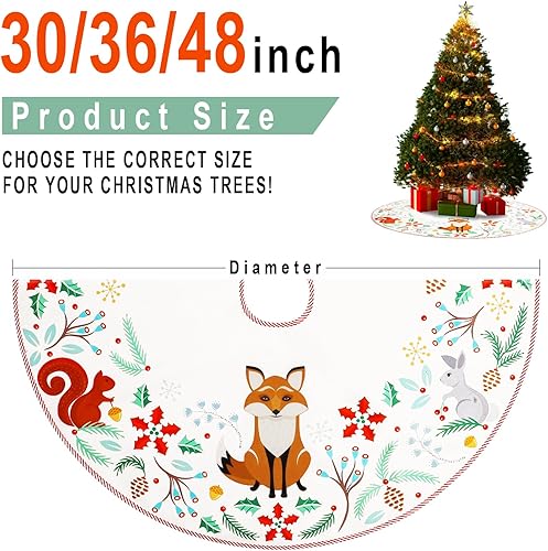 Miniatura 10 de Falda de árbol de Navidad de 36 pulgadas, animales del bosque, decoración de falda de árbol de Navidad para granja, rústico, Navidad, vacaciones,