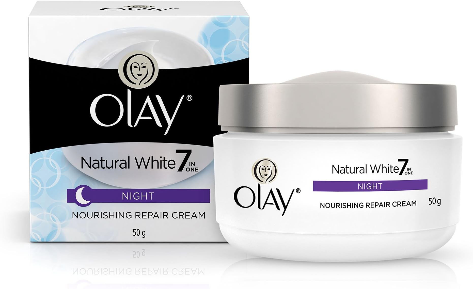 Olay Natural White 7 in One, Night Nourishing Repair Cream, 50g