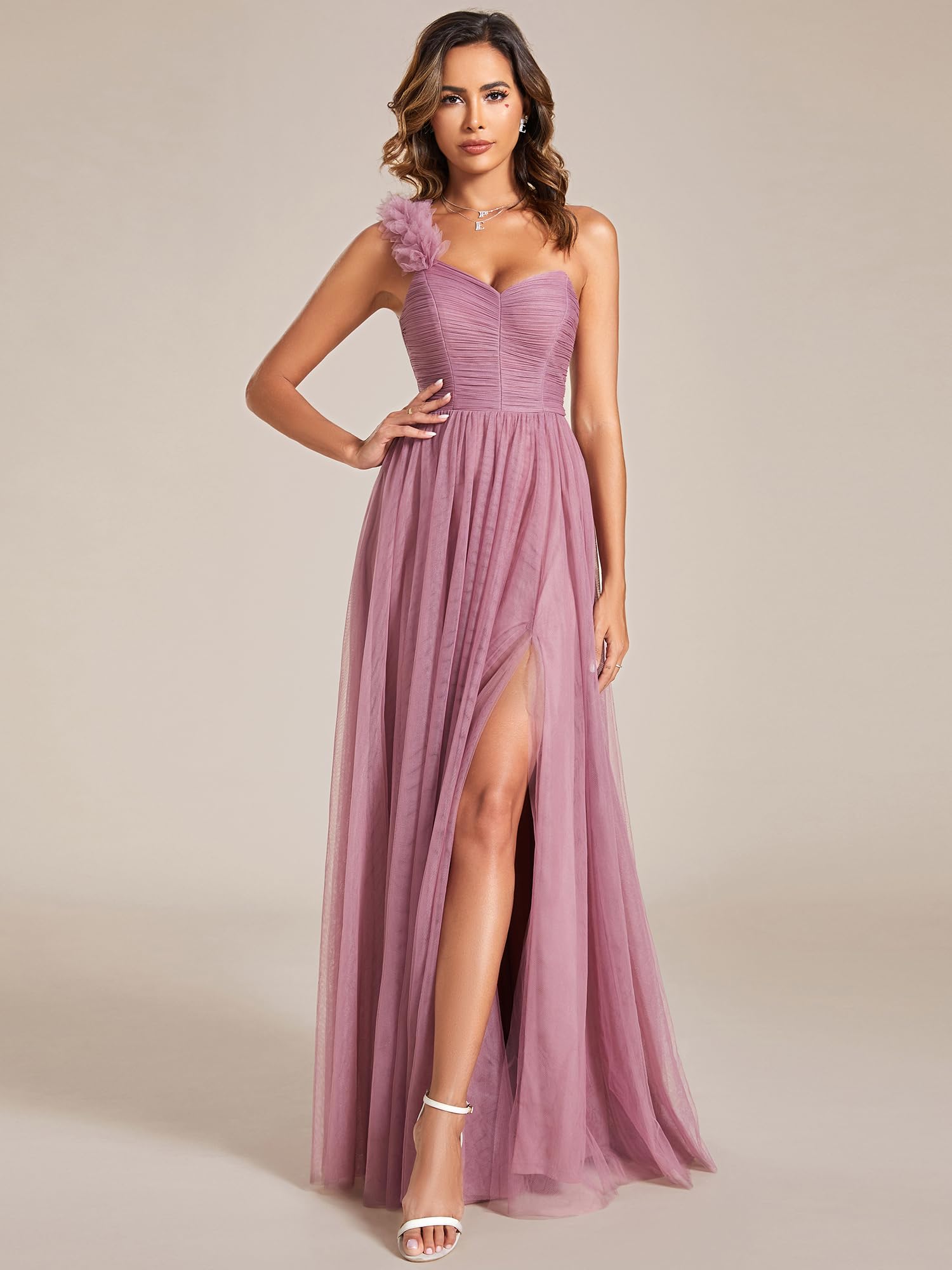 Ever-Pretty Abito Dmigella Donna Linea ad A Abiti Lunghi Donna da Cerimonia ES01911