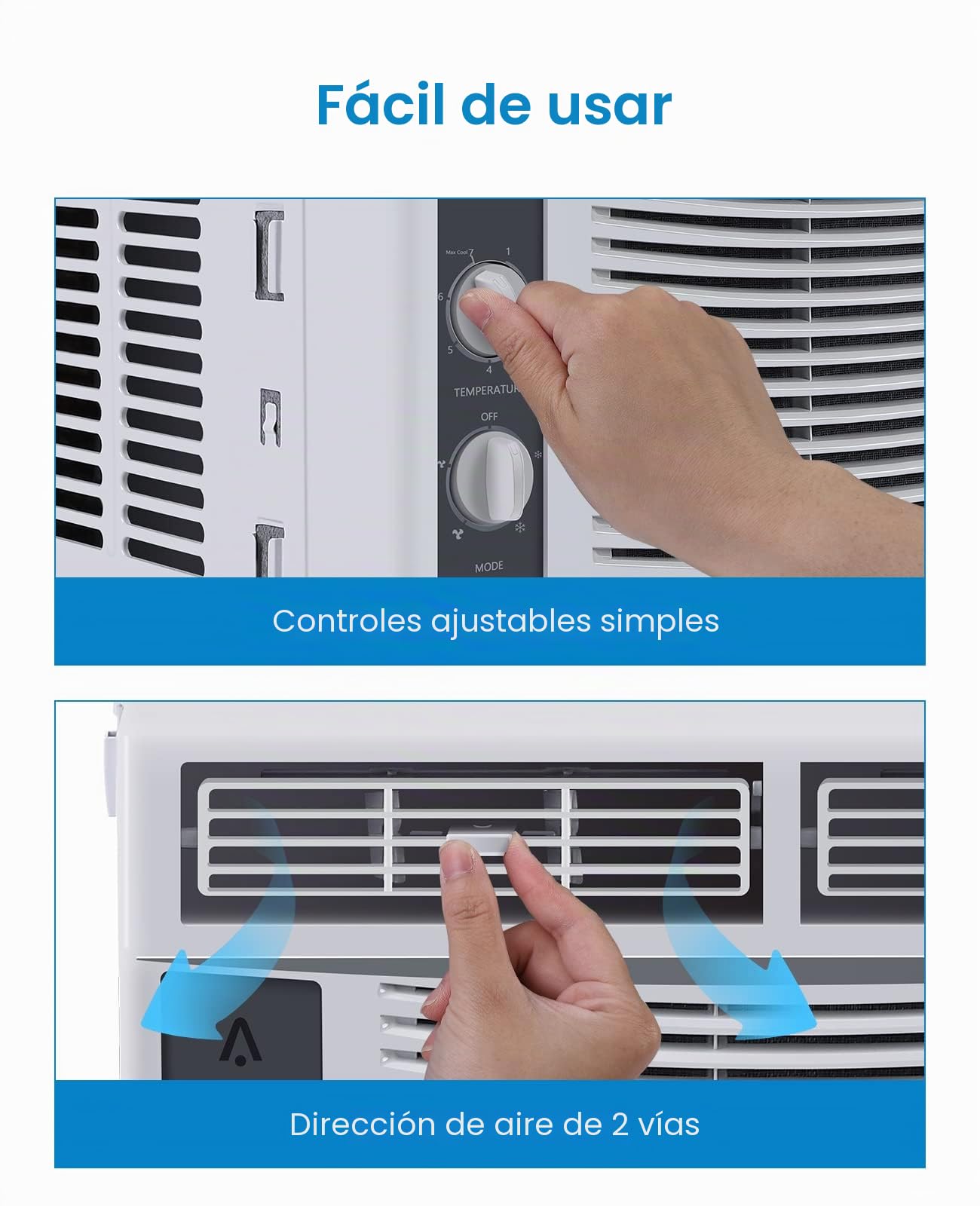 Aire Acondicionado de Ventana Inteligente de 6000 BTU con WiFi, Control Remoto y aplicación, función de Temporizador y Kit de fácil instalación para Habitaciones de hasta 350
