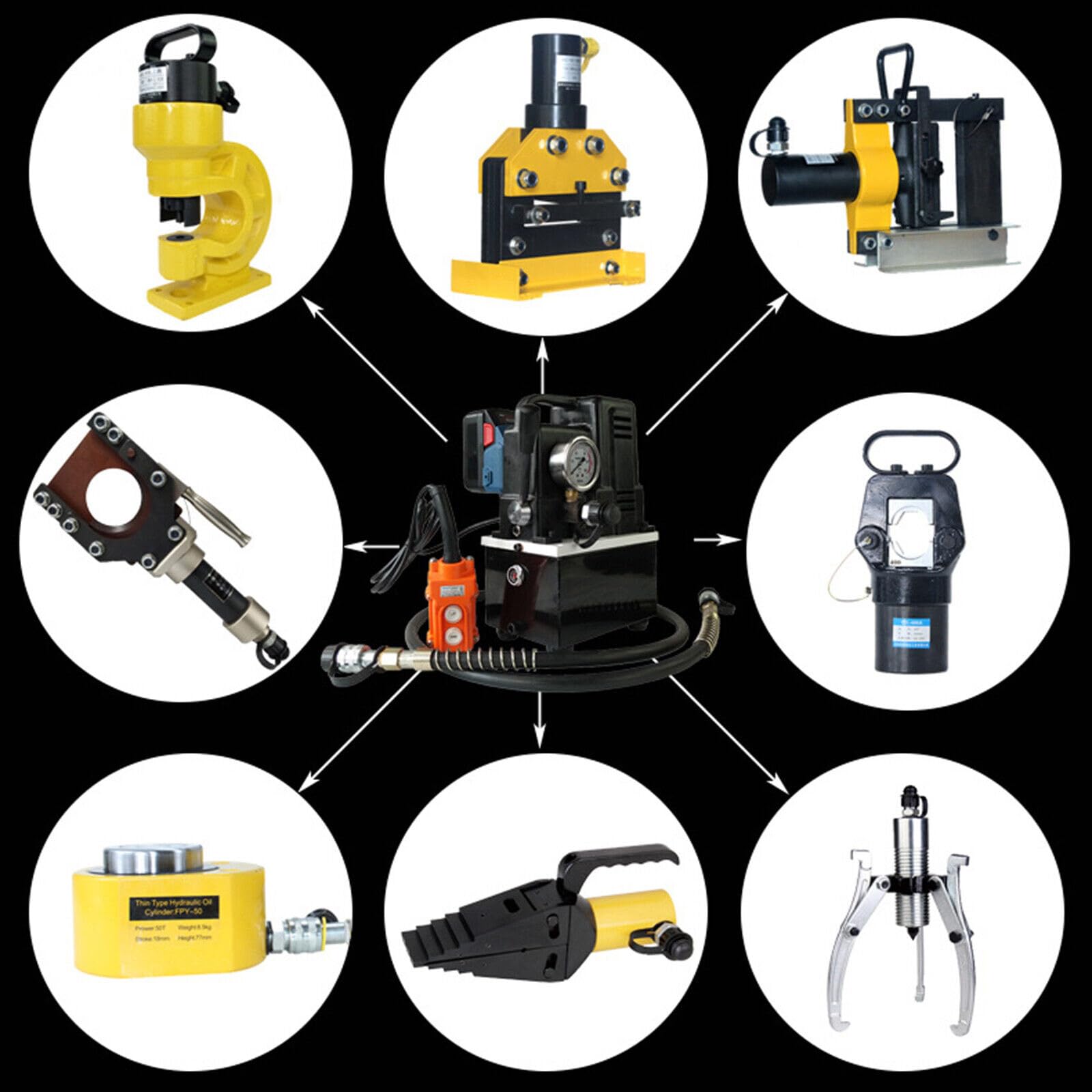 Pompa idraulica elettrica 700Bar pompa elettroidraulica con valvola magnetica unità idraulica motore idraulico pompa 1200 W