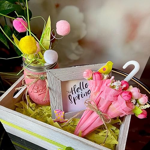 Miniatura 7 de Framendino, Paquete de 5 mini paraguas de 11 pulgadas para decoración de fotografía del hogar, plantas al aire libre, varios colores del arco iris