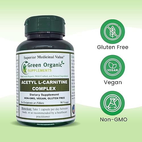 Miniatura 6 de acetil L-carnitina, carnitina, ALC, 90 VCaps, alta absorción, sin OMG, sin gluten (paquete de 5)