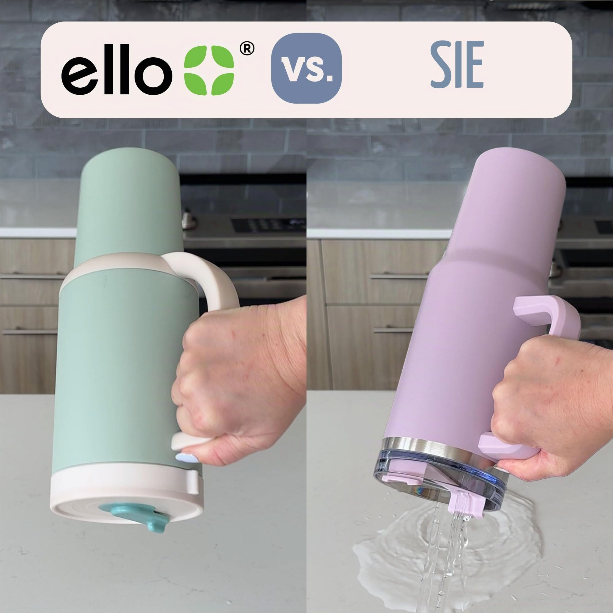 Ello Oasis 887 ml Trinkbecher mit Griff und einziehbarem Strohhalm | Wiederverwendbarer isolierter Edelstahlbecher 100% auslaufsicher, Geschenke für Teenager Frauen Männer | Hält 24 Stunden kalt
