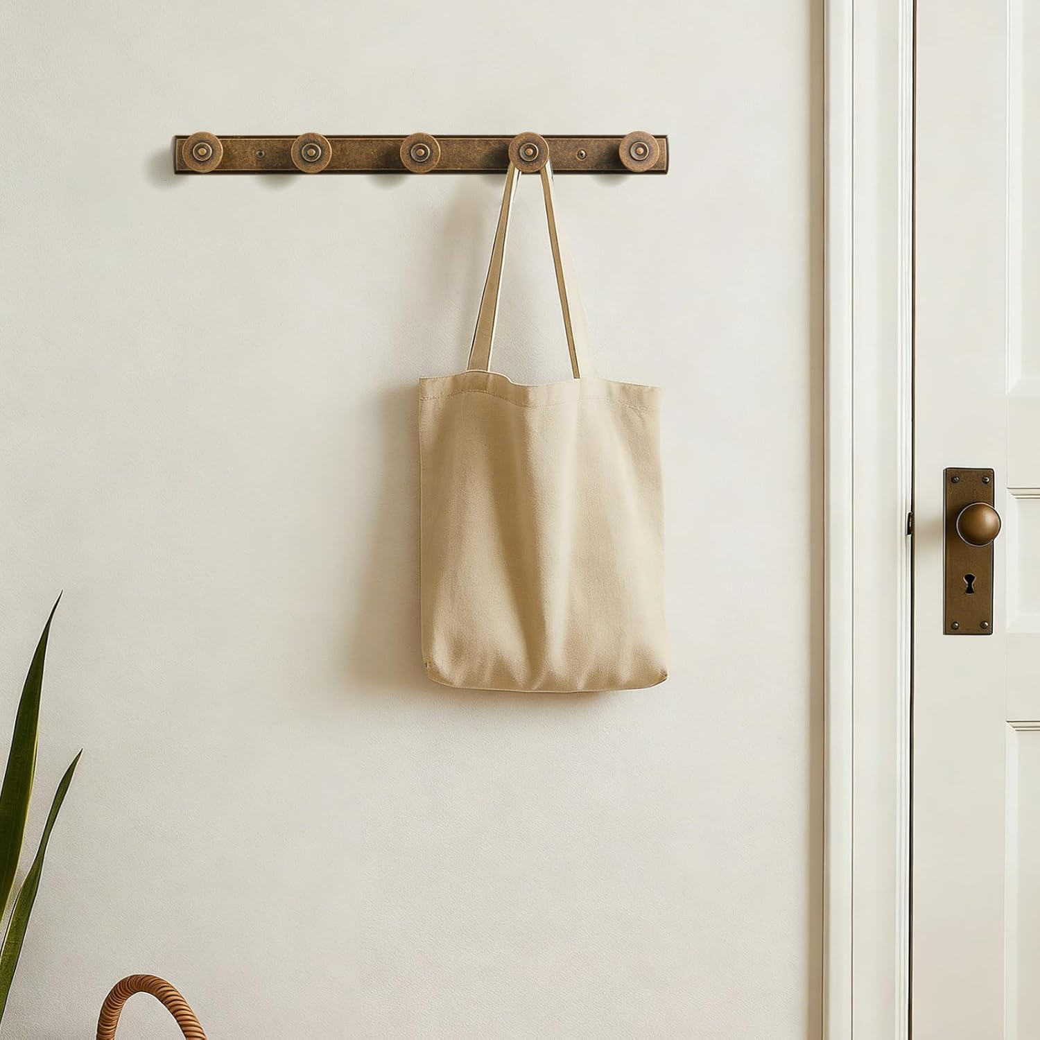 Coat Rack Wall Mounted, Antique Brass Zinc Alloy Metal Hangers for Bathroom, Closet, Hat and Purse, Hooks for Hanging Coats, Backpacks, Coat Hooks Wall Mount 2501-GT-H011-5