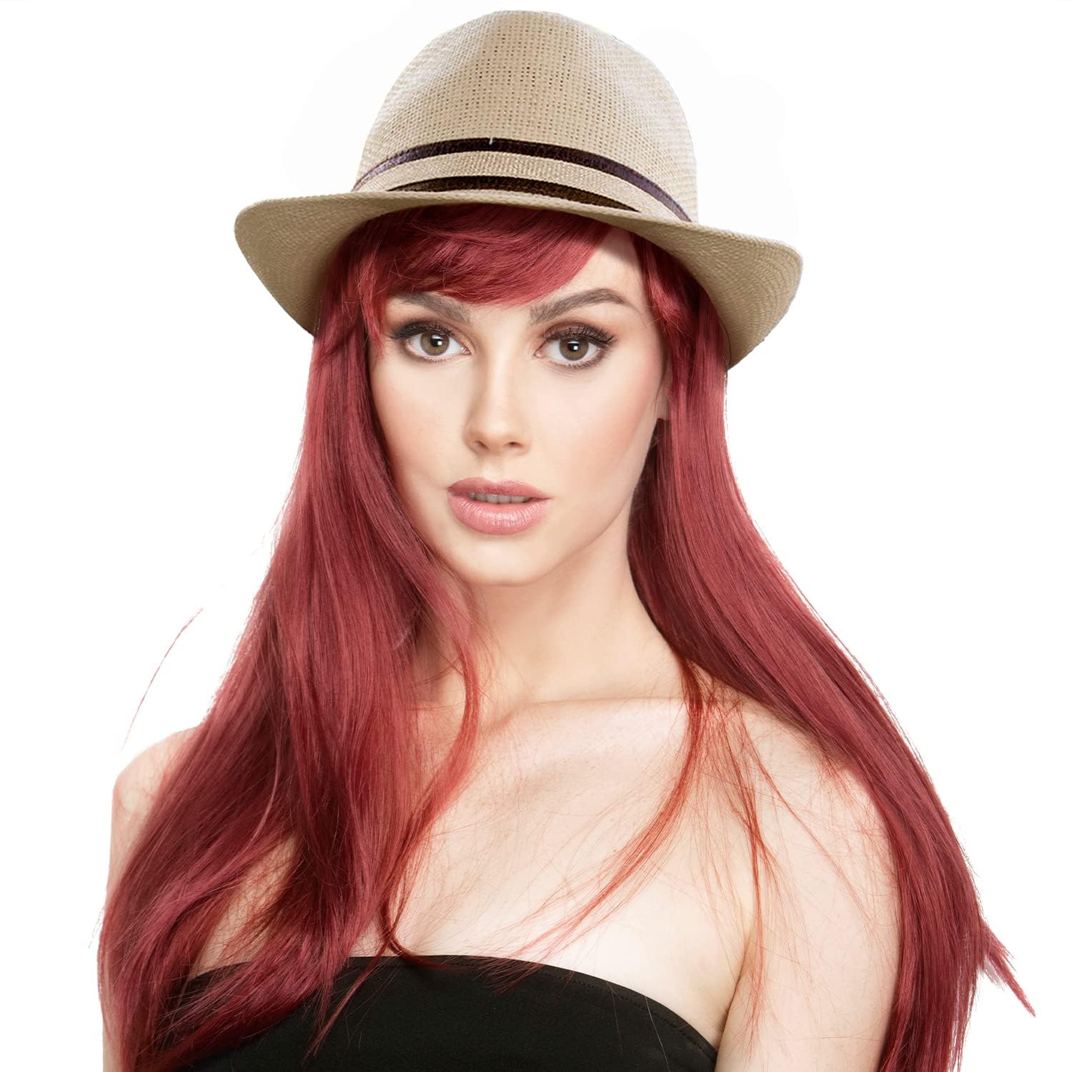 Sombrero Paja Hombre Mujer Fedora Borsalino Trilby Gorra Panamá Verano Playa ala Corta Moda Unisex