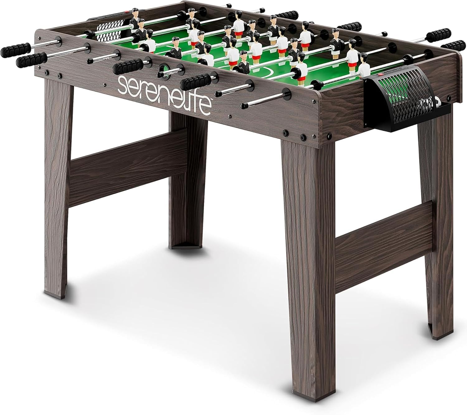 SereneLife 48” Competition Sized Foosball Table – Full-Size Indoor Soccer Game, Includes 2 Balls- for Adults, Kids, Game Room, Home, Bars