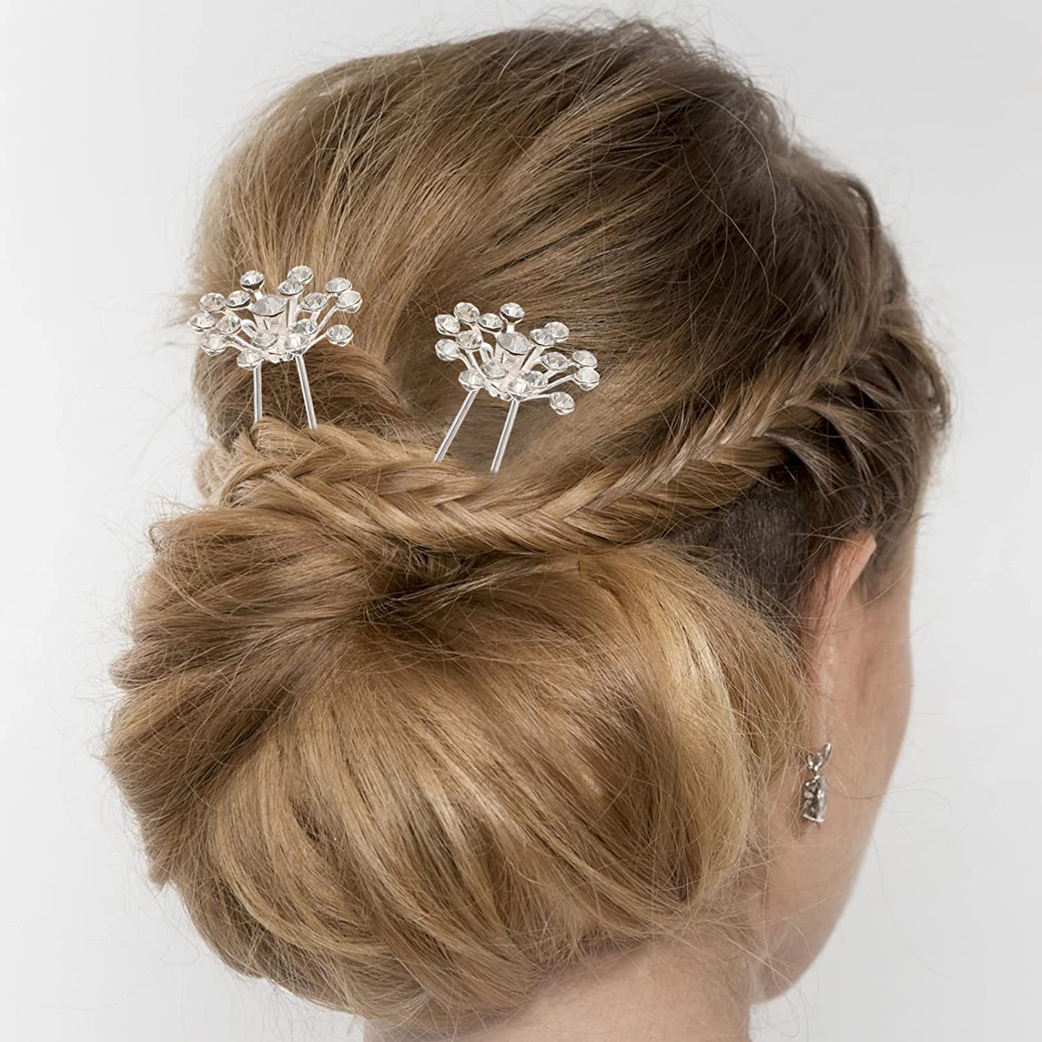 Forcine for capelli ， Fermagli for capelli for donna ， 40 pezzi Copricapo Spose Elegante Forcella Capelli Spilla da sposa Accessorio Ragazze Perle Chic Updo Chignon Gypsophila Damigelle d'onore Fiore