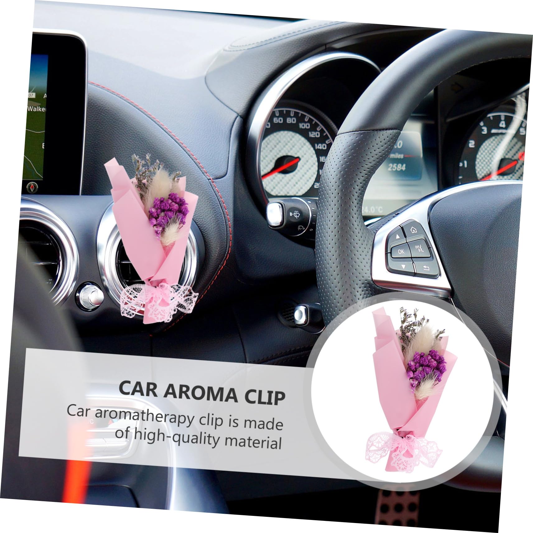 SOLUSTRE 4pezzi Clip Profumatori Per Auto Con Fiori Diffusore Per Ventilazione Auto Design Creativo e Facile Da Utilizzare
