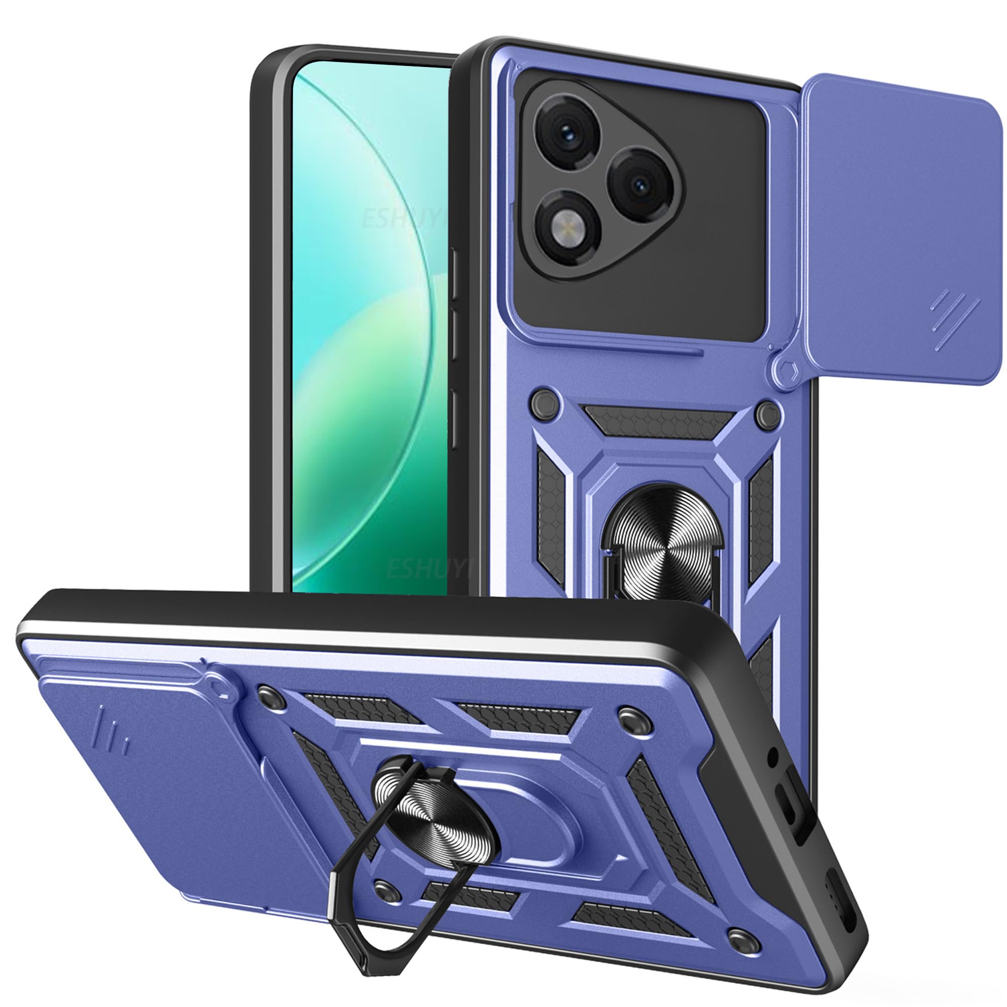 Cover per Honor 400 Lite 5G, Slide Protezione Fotocamera, Armatura Cover con 360 Gradi Girevole Anello Metallo Magnetica Supporto Silicone Antiurto Custodia per Honor 400 Lite Cover per Honor 400 Lite 5G, Slide Protezione Fotocamera, Armatura Cover con 360 Gradi Girevole Anello Metallo Magnetica Supporto Silicone Antiurto Custodia per Honor 400 Lite