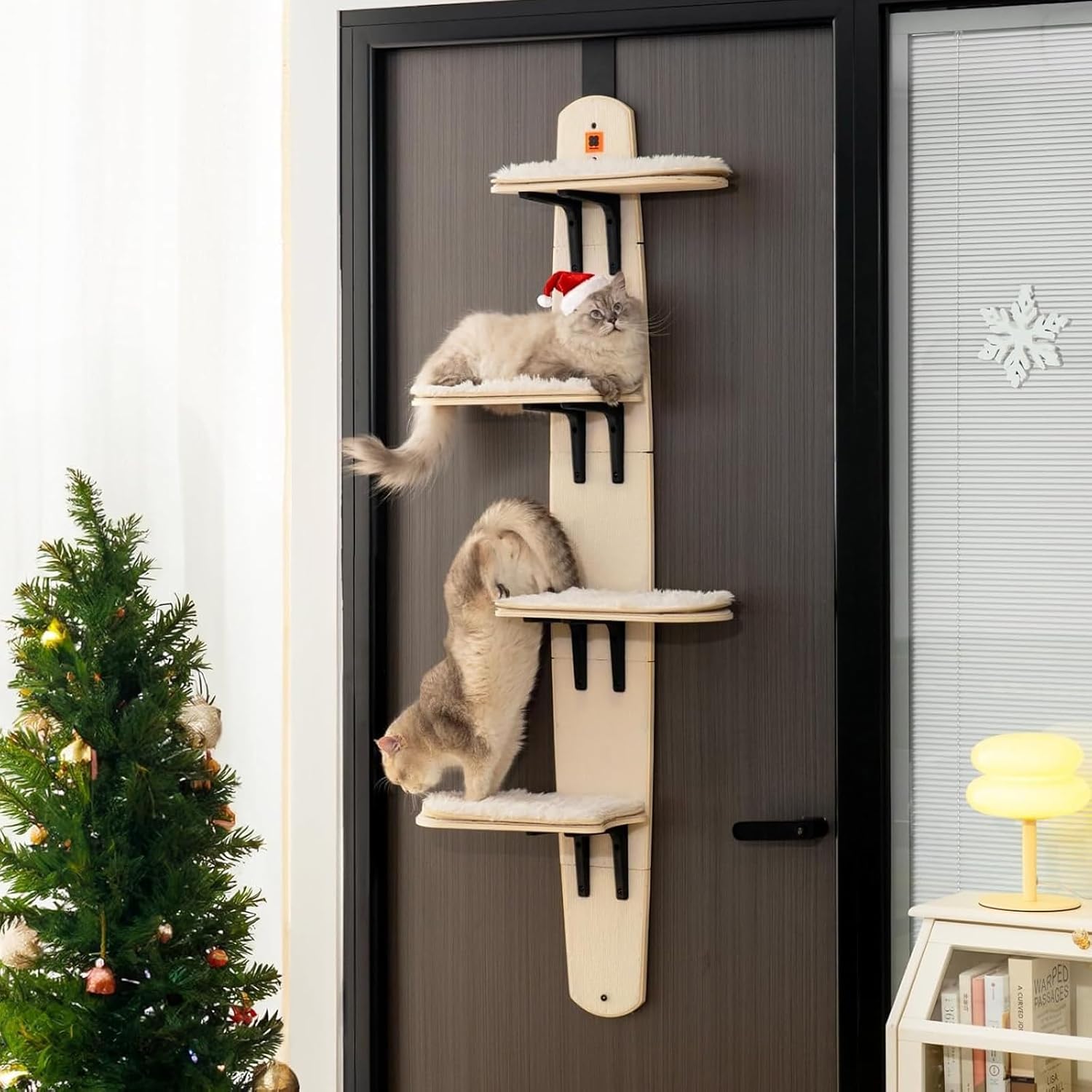 Cat Tree Door Hanger, Door Hanging Cat Climber Shelves, Vertical Space for Cats Doors Hanging