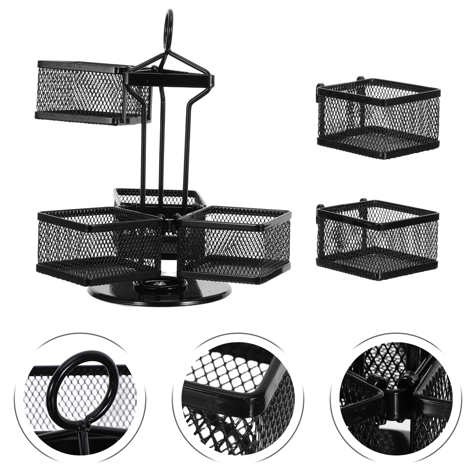 Organizador de Bolsitas de Té Carrusel Giratorio Metálico y 6 Compartimentos, Soporte Desmontable 72 Bolsitas, Diseño Compacto para Cocina y Oficina
