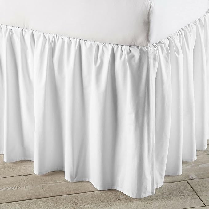 Queen Bed Skirt with Split Corners Gathered Bedskirt