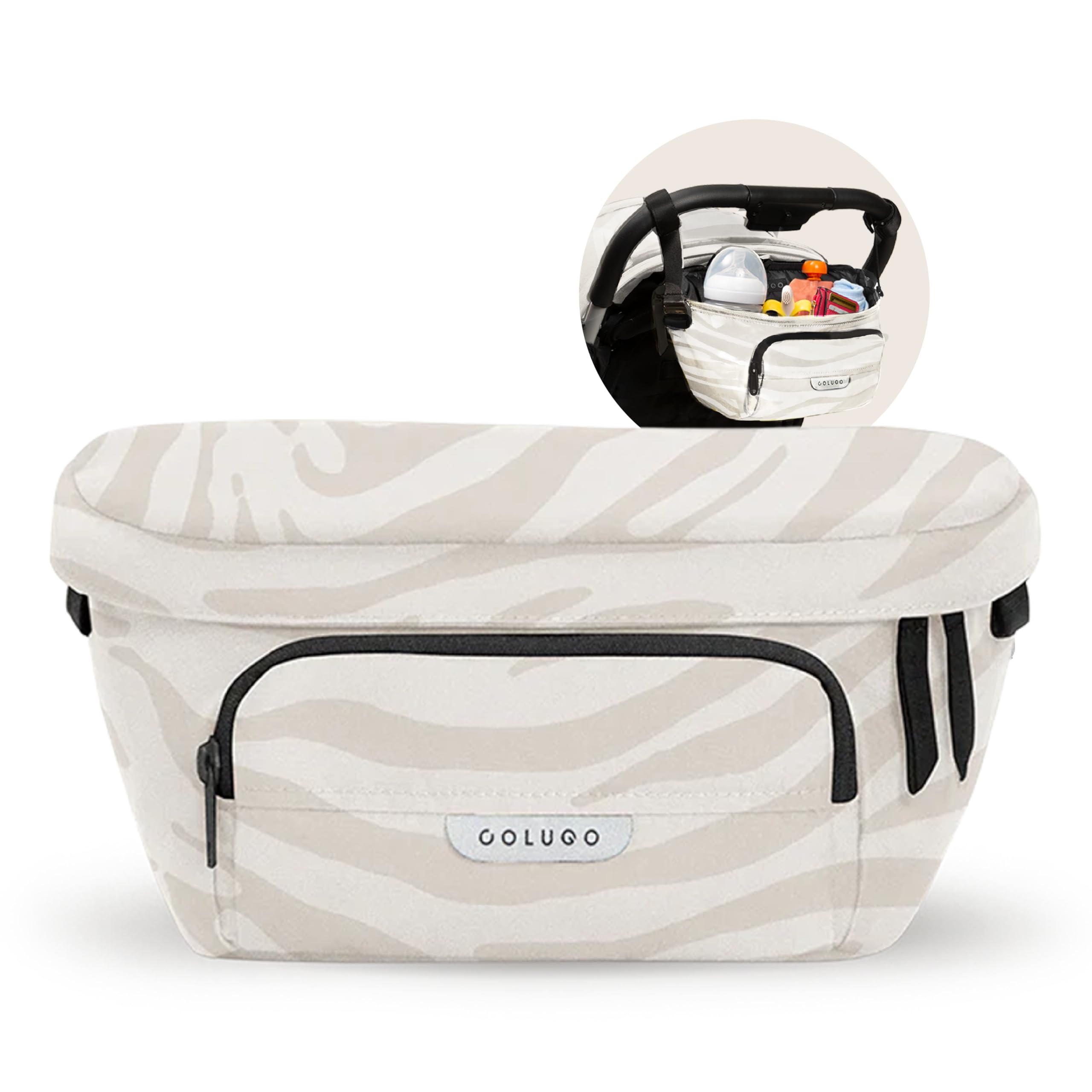 Colugo On-The-Go Stroller Organizer Insert with Zipper, Caddy with Cup Holder, Stroller Accessories for Parents specially designed to fit to your