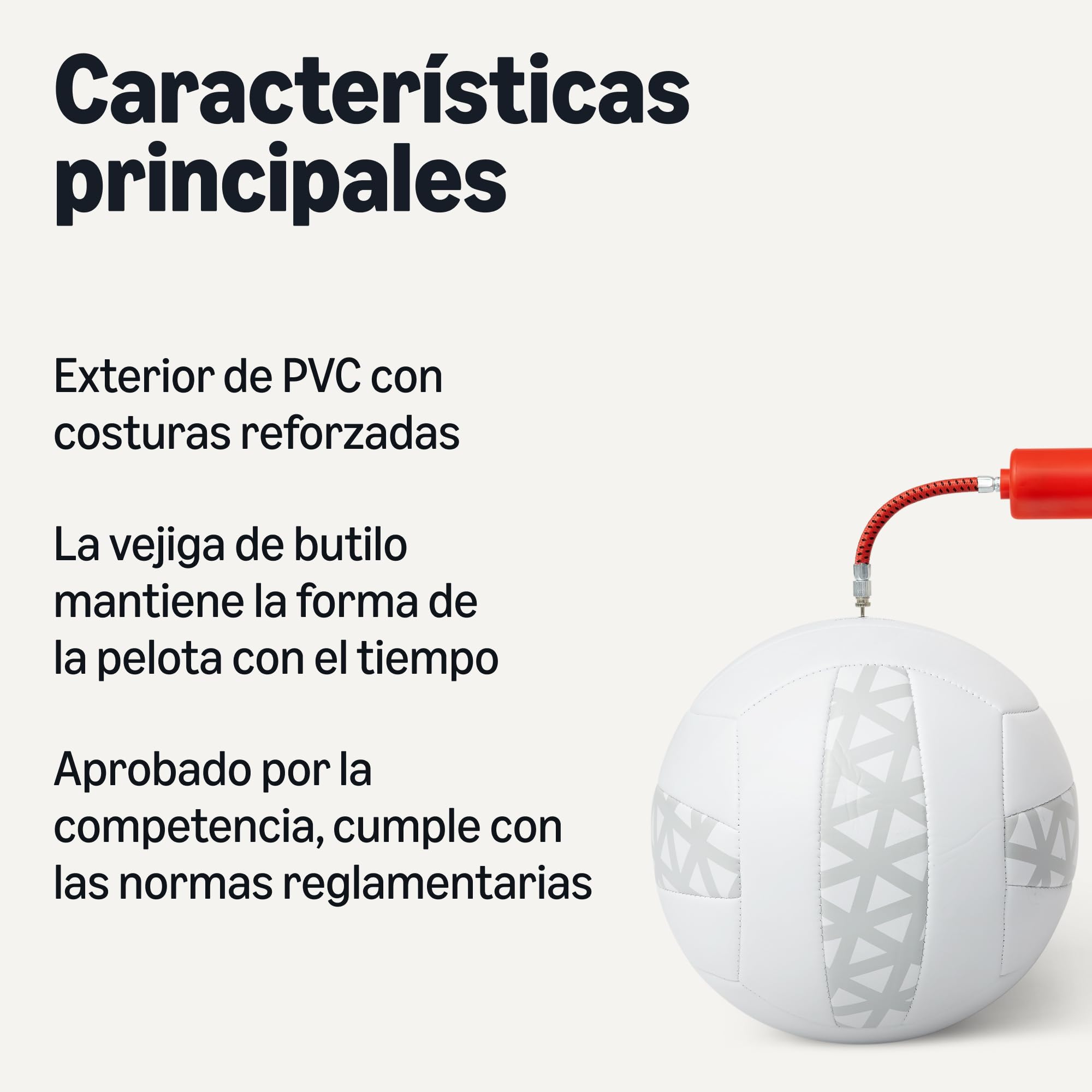 Amazon Basics Balón de Voleibol Tamaño 5 con Bomba, Entrenamiento Piel Sintética PVC, Blanco y Gris