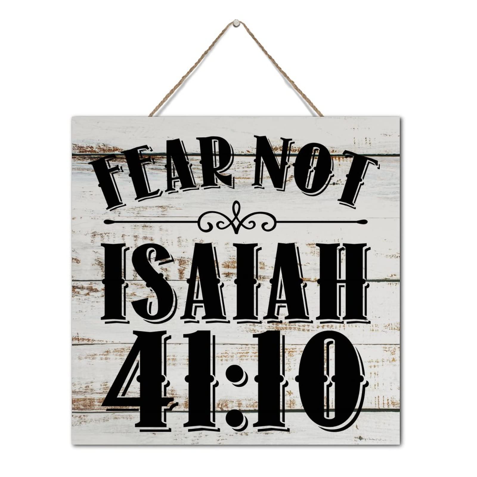 Panneau en bois Fear Not Isaiah pour une chambre d'enfant zen
