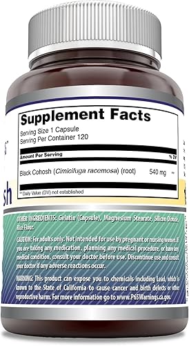 Miniatura 3 de Amazing Formulas - Suplemento de cohosh negro, 540 mg por porción, cápsulas, sin OMG, sin gluten, fabricado en Estados Unidos
