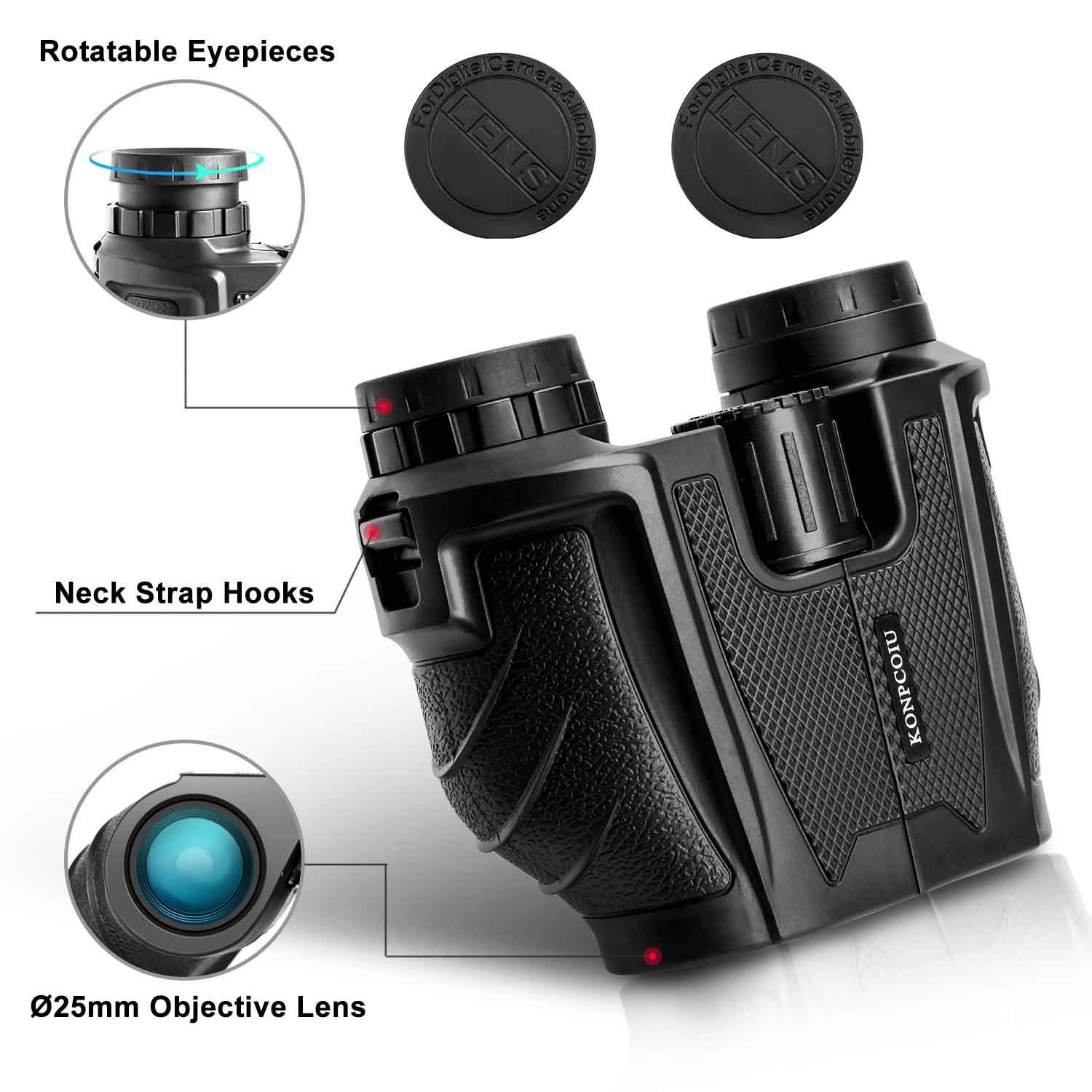 BNISE 12x25 High Power Mini Binoculars For Travel, Lightweight Small
