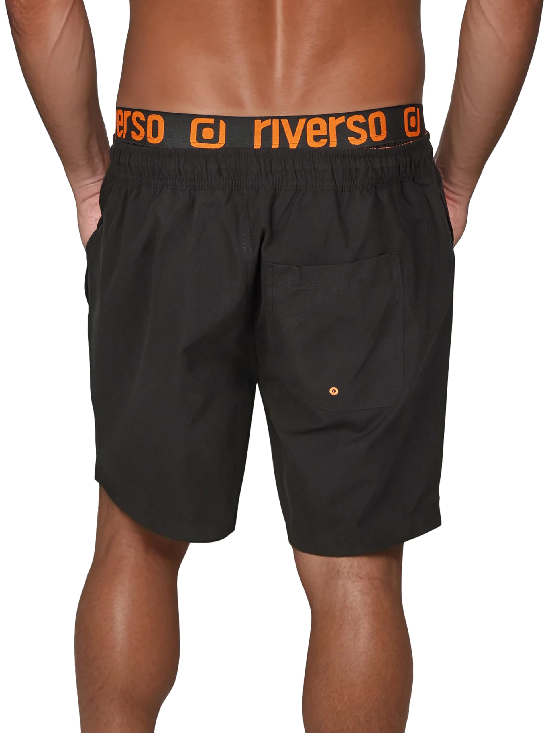 riverso RIVBobby - Costume da Bagno da Uomo, Pantaloncini Corti, Estivi, Sport, Spiaggia, con Coulisse, 100% Poliestere, Nero, Verde, Arancione, Rosso, S, M, L, XL, XXL, 3XL, 4XL, 5XL