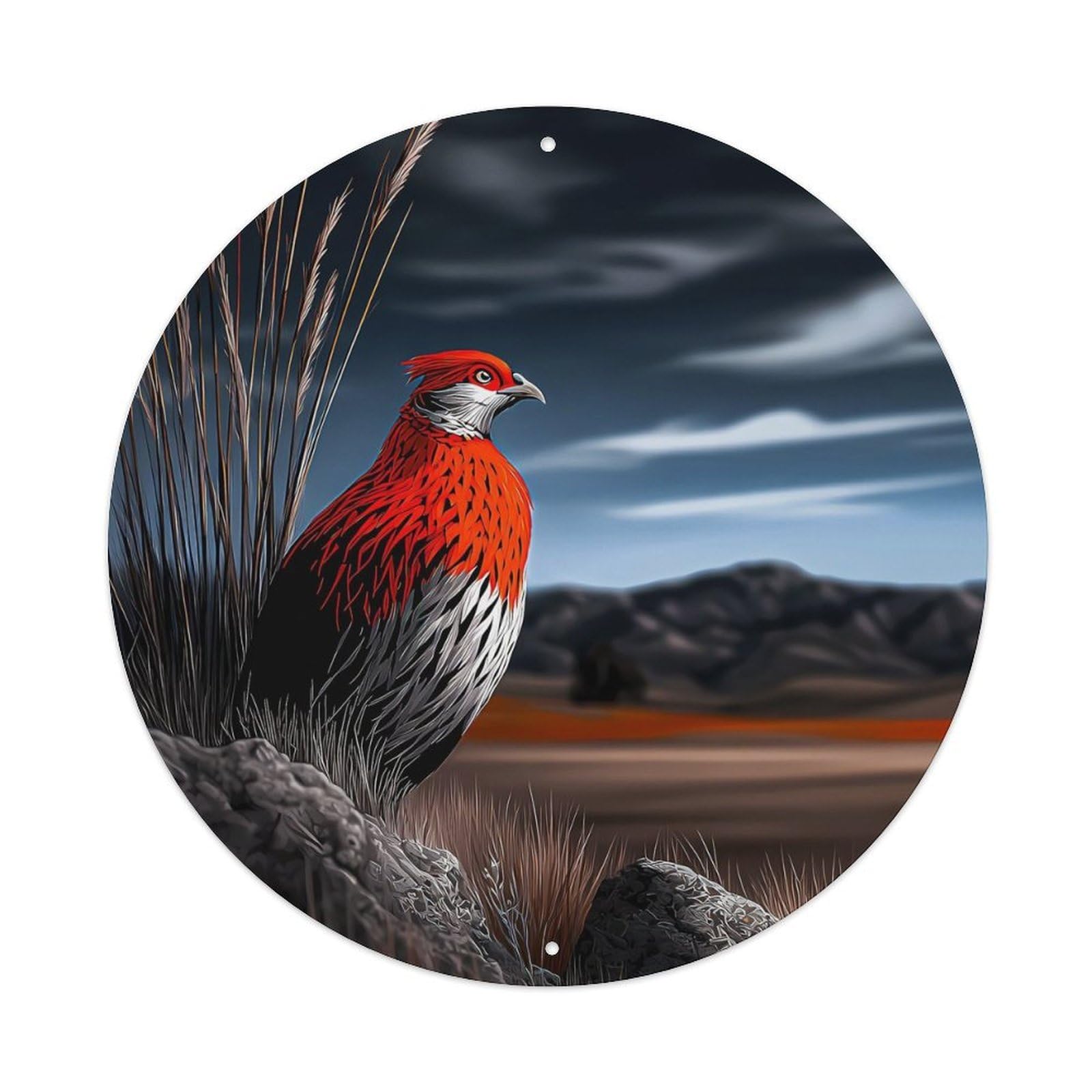 Animal Pheasant Mountain Wilderness Landscape Vintage Metal Tin Sign Plaque Wall Decor for Cafe, Club Bar, Office, Garden Metal Poster 8x8Inch
