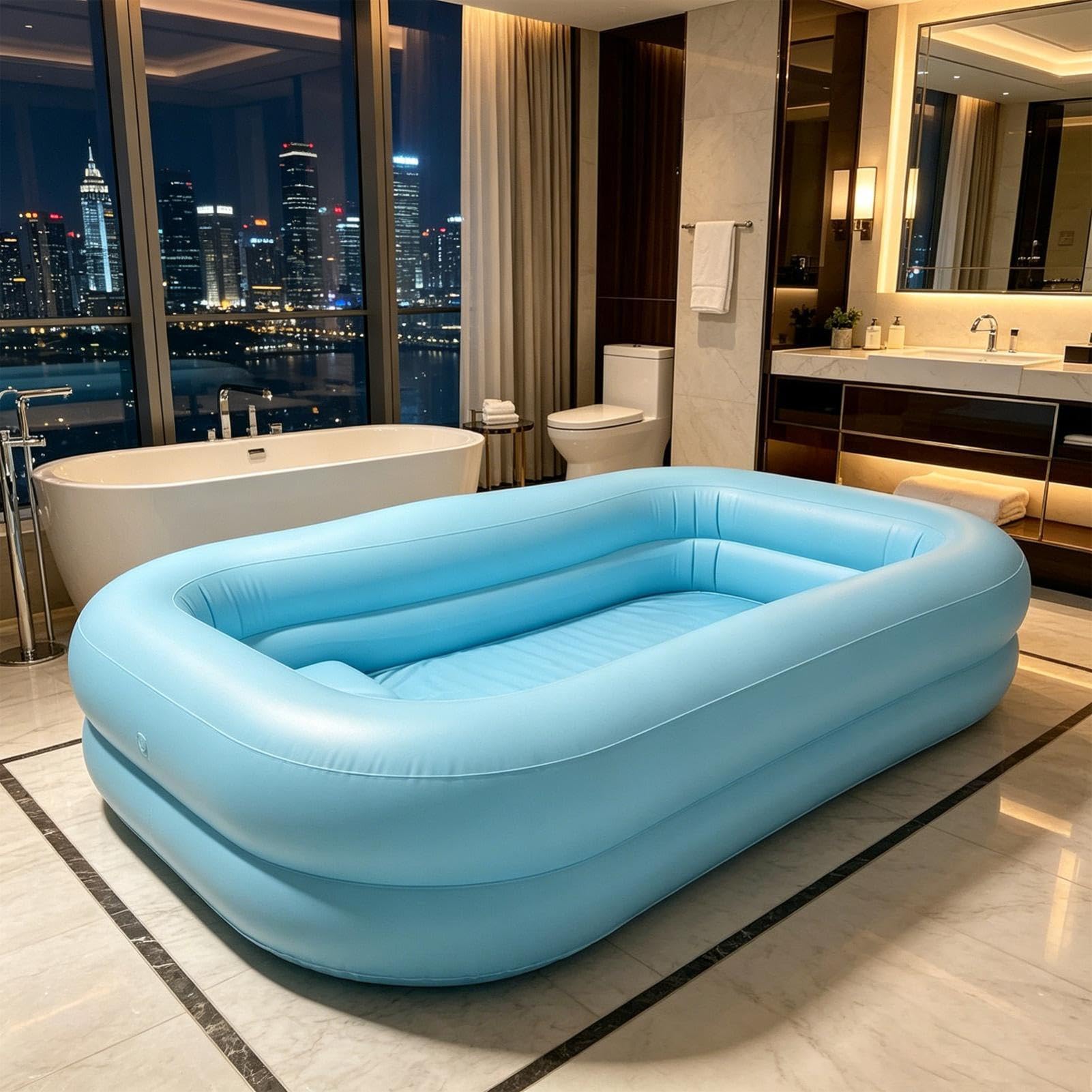 Vasca Gonfiabile Vasca Gonfiabile In PVC | Tinozza Per Anziani Adatto a donne, uomini, anziani, per la casa, l'appartamento, negli ambienti interni, il bagno, hotel e