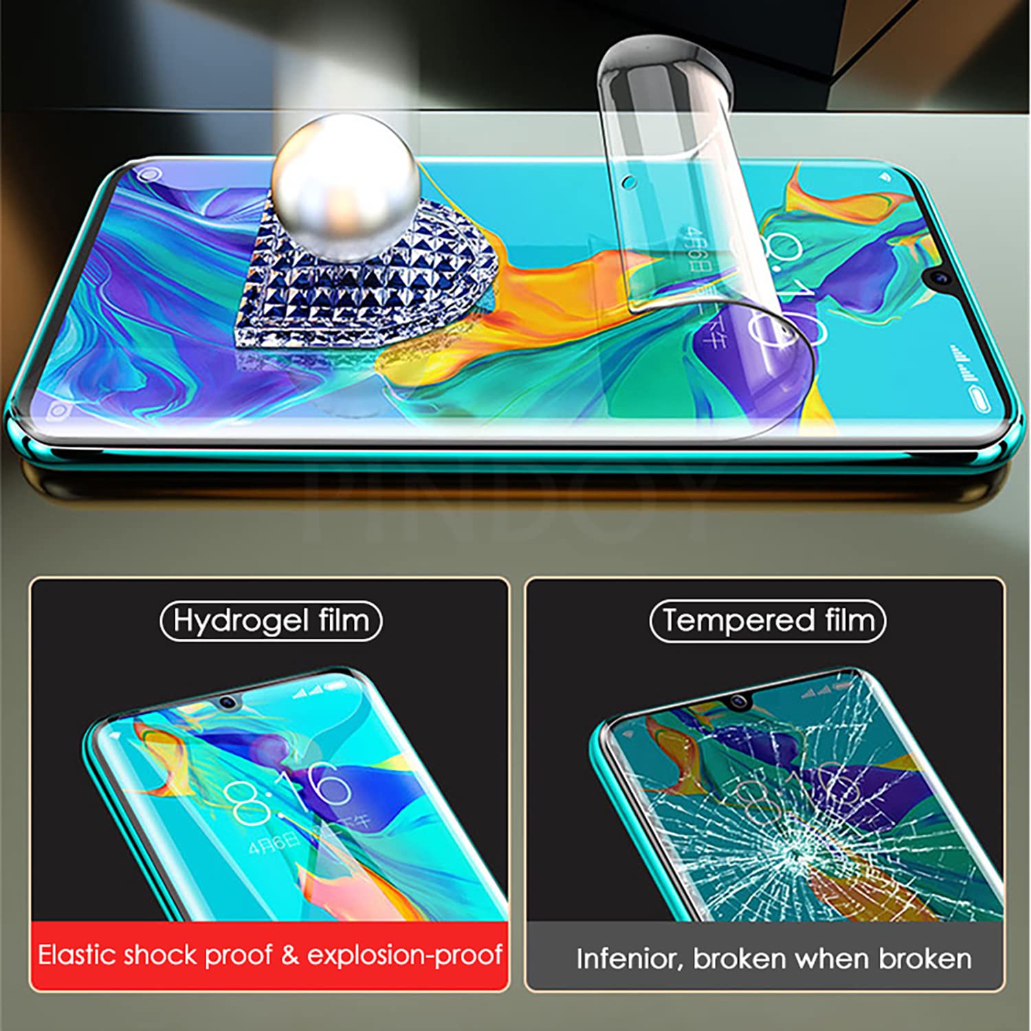 Apgo Hydrogel Film PRIVACY Pellicola Protettiva Proteggi Schermo In Idrogel Per Huawei P30 Lite, Pellicola In Idrogel, Con Strato Di Posizionamento Per Un'installazione Semplice - Foto 4