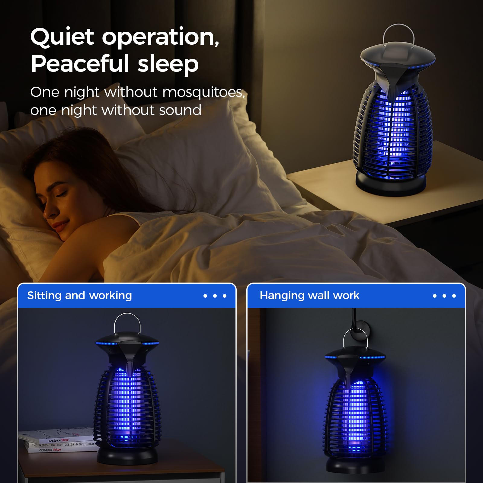 Zapper para Insectos al Aire última intervensión con luz LED – Trampa eléctrica para Mosquitos para Insectos al Aire última intervensión e Interior para la Cocina del hogar, Patio, Patio Trasero