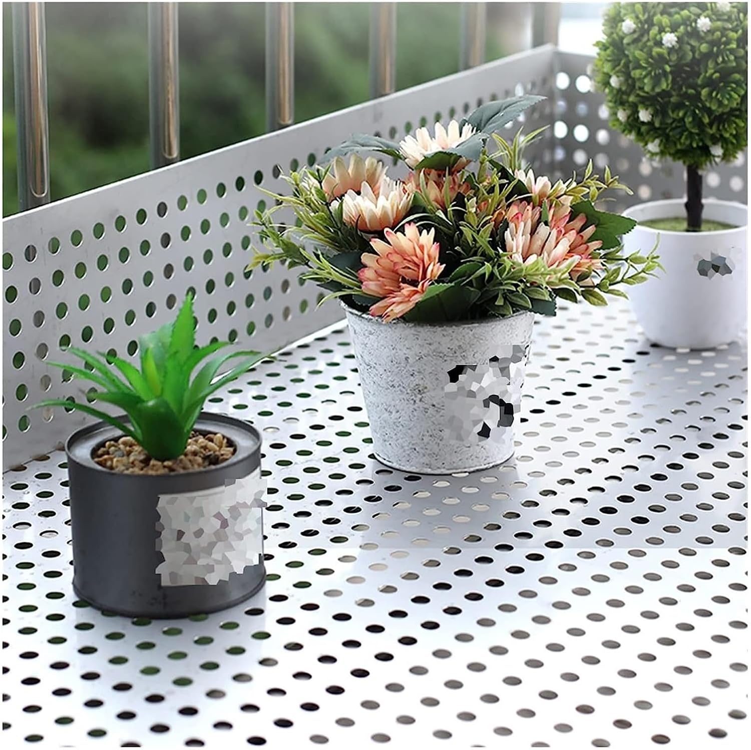 Stainless Steel Perforated Plate,304 Stainless Steel Perforated Sheet, Metal Mesh Plate for Balcony Safety, Anti-Theft Protection, Durable Perforated Metal Sheets for DIY Projects, Home & Ga