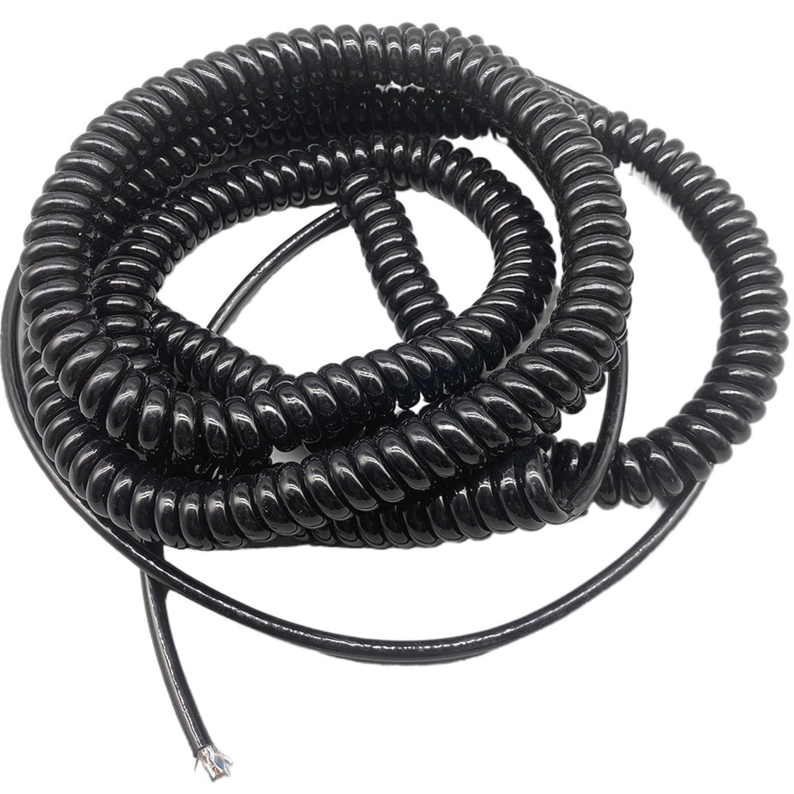 Cable Cord 8 Core 22AWG Spiral Network Cable Shielding Spring Wire Composite Signal Cable Background Cable Spiral Extension (Size : Stretch 10 Meters, Color : 8core 0.27mm2)