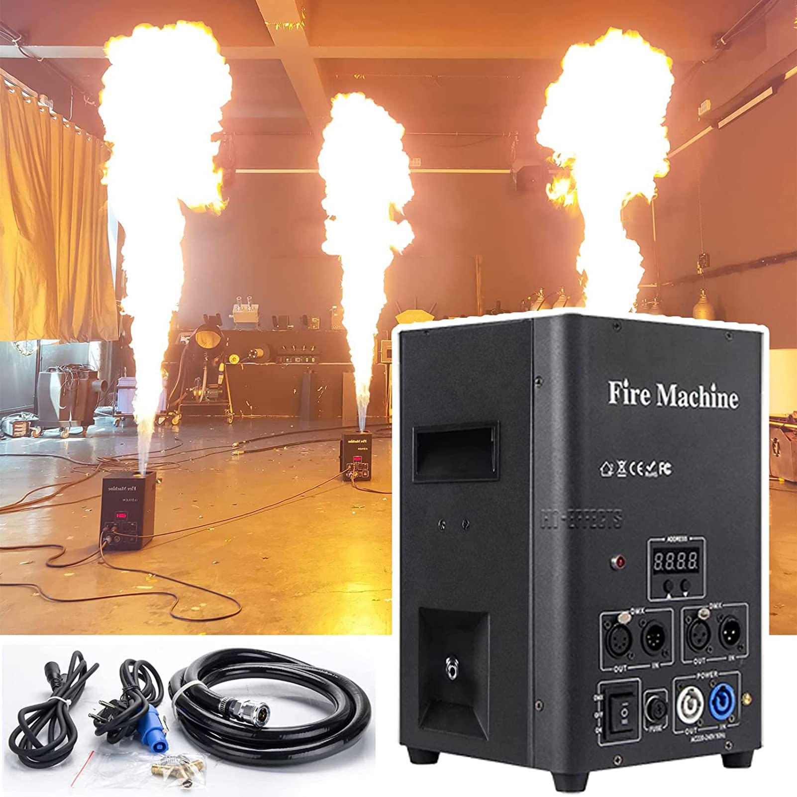 Proiettore di Fiamma/Effetto Scenico, Lanciafiamme a Getto/Jet di Fiamma 1-3m, Controllo Dmx512/Con Canale Sicuro, per Attrezzature per Eventi a Effetto Palcoscenico All'aperto