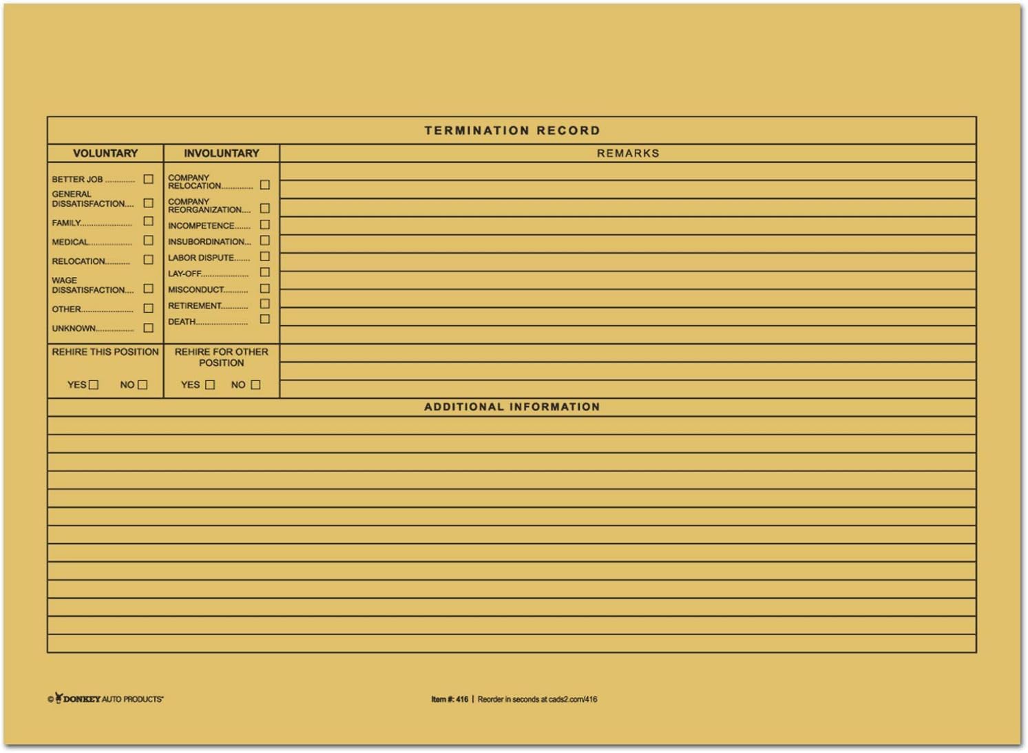 Employee File Jacket - 9 inches x 12 inches - Employee History and Information Envelope (50 per Pack) image 2