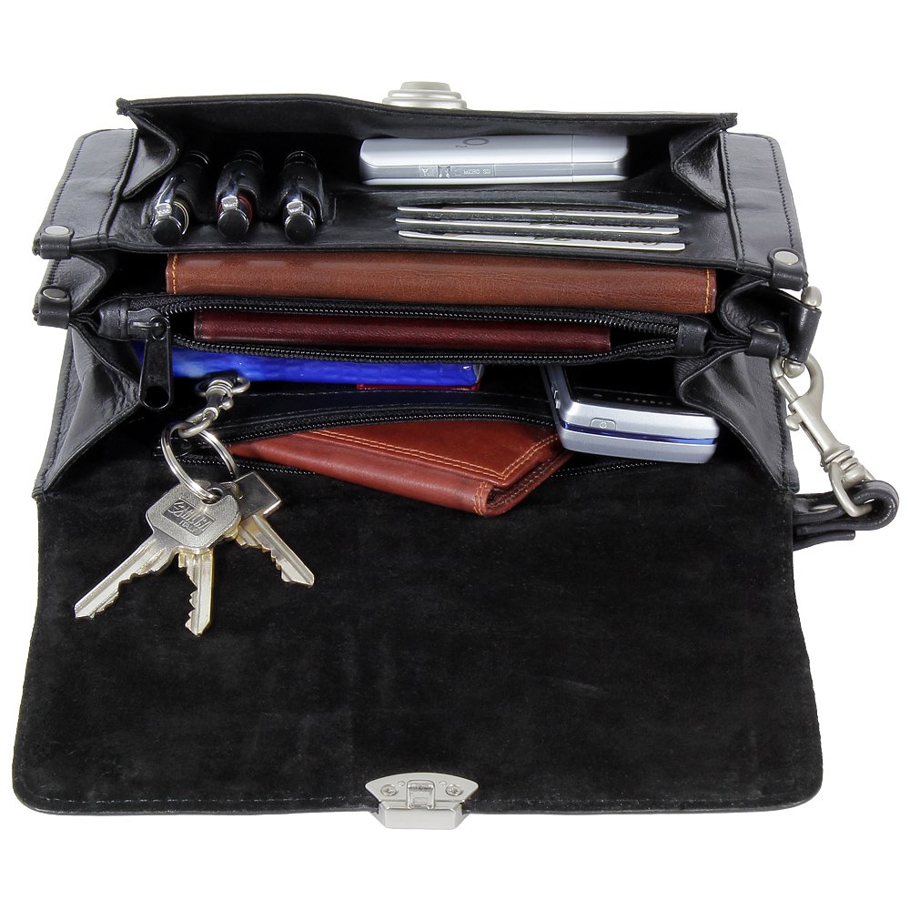 Ledershop24 Branco Business Herren Handgelenktasche Herrentasche Tasche schwarz | braun | natur Leder - sehr hochwertig