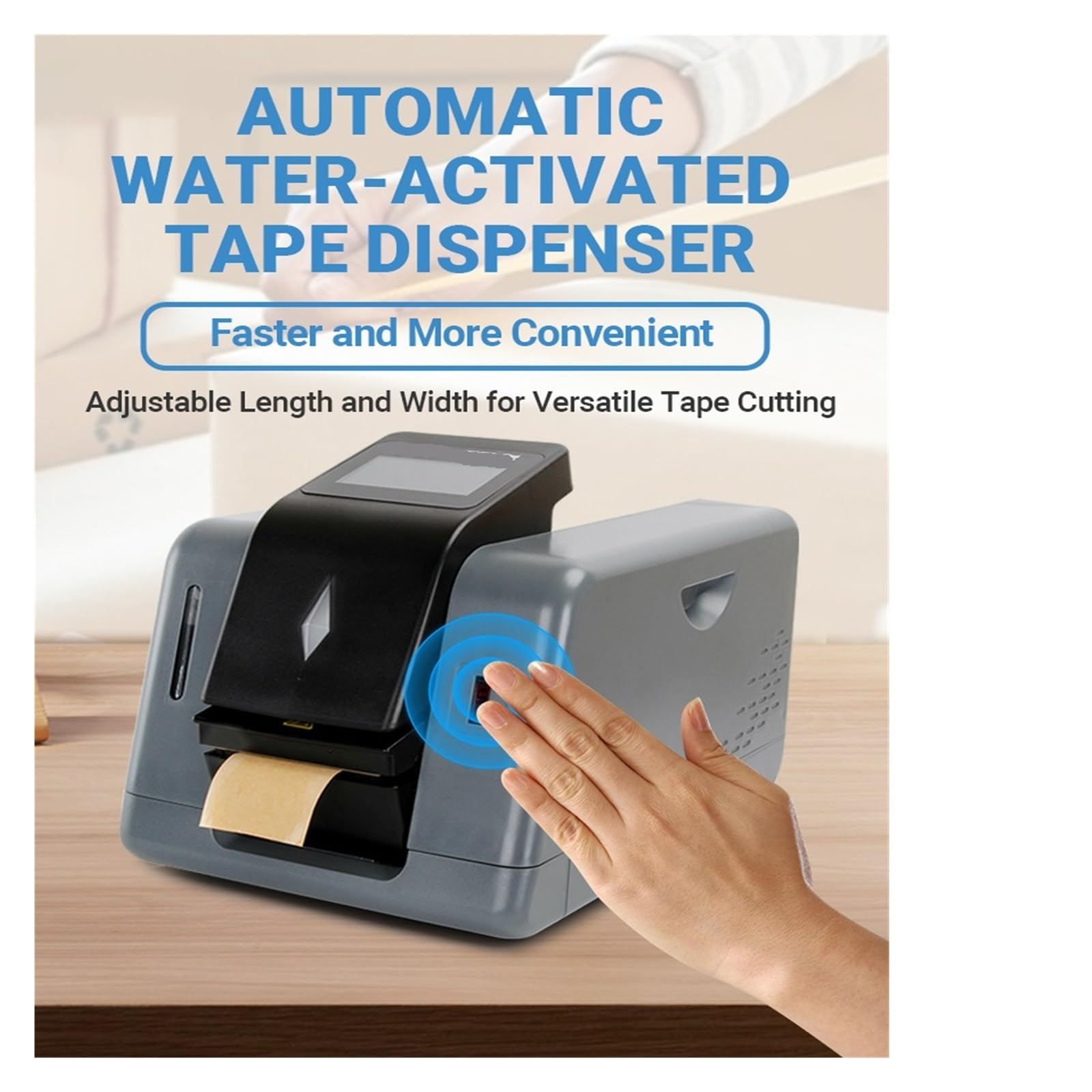 Distributeur de ruban adhésif renforcé, papier gommé, emballage automatique, Kraft humide, activé par l'eau