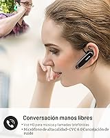 Vista 2 de New bee Auricular Bluetooth V5.0 Auriculares inalámbricos manos libres con micrófono 24 horas Auriculares de conducción 60 días tiempo en espera