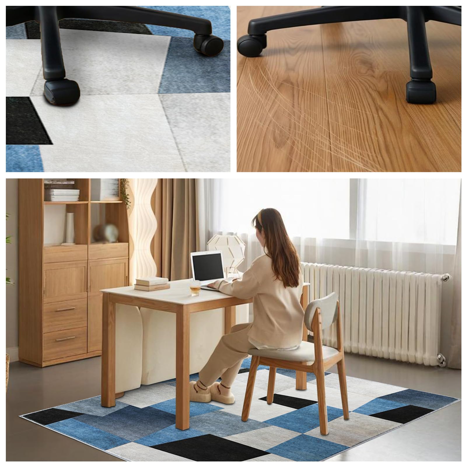 Tapis antidérapant Chaise de Bureau, 110 x 180 cm Tapis de Protection de Sol, Tapis de Sol Gamer, Tapis Protecteur de Sol pour fauteuils de Gaming pour la Maison et Le BureauTapis protège Sol