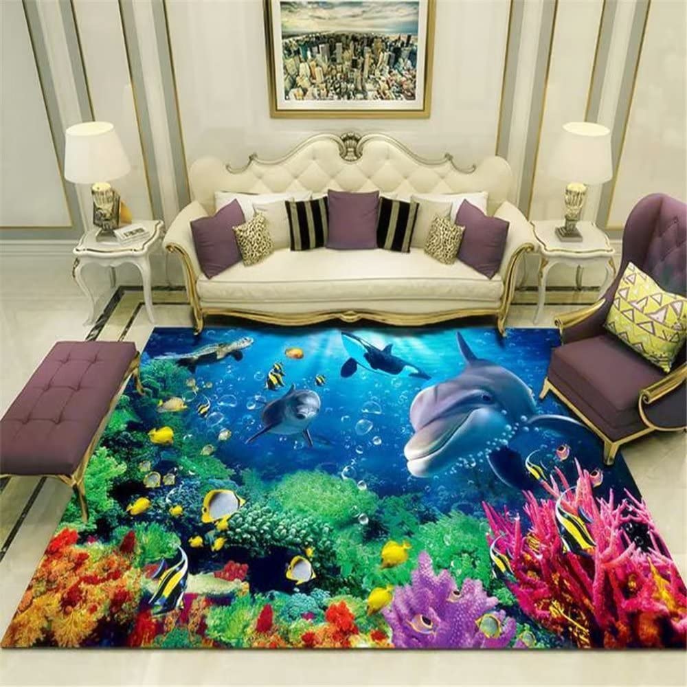 Salon de tapis bleu grand format 200x250cm pour sécuriser la chambre ado