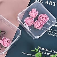 Vista 7 de Goodma 96 piezas de contenedores cuadrados mini transparentes de plástico con tapas con bisagras para artículos pequeños y otros proyectos