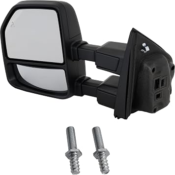 Kool Vue Driver Side Power Heated Towing Mirror for Ford F-250 F-350 Super Duty F-450 Super Duty 2017-2019 With Signal Light & Blind Spot Monitor Textured