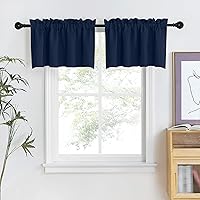 Vista 48 de NICETOWN Cortinas elegantes con caída de cascada para dormitorio, cortinas con jareta para barra estilo granja para sala de estar, cortinas rústicas