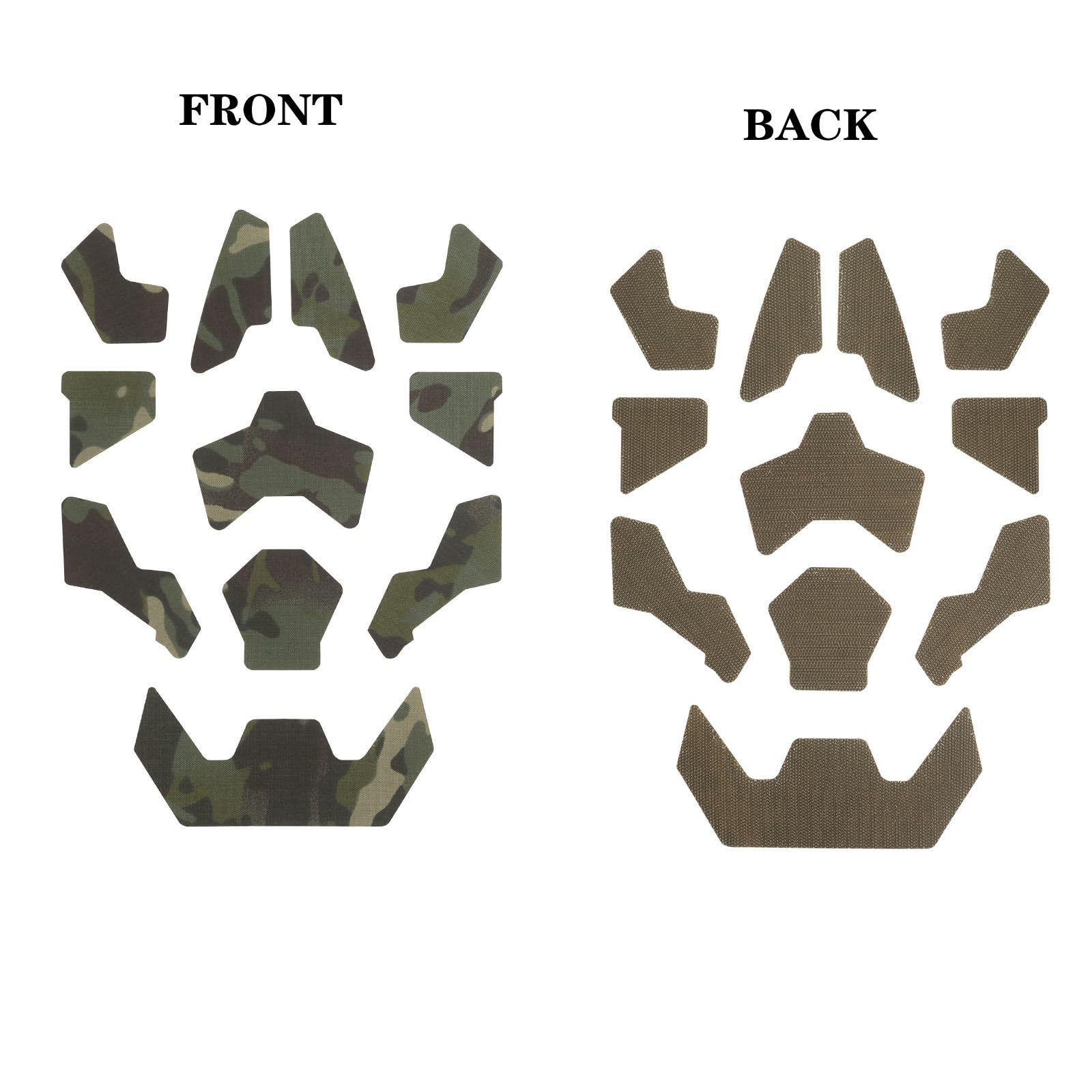 Universal Airsoft Helmet Decorative Sticker DIY Tactical Helmet 11Pcs/Set Helmet Patches Hook Fastener Sticky Helmets Magic Fixed Cable Military Army (RG CAMO)