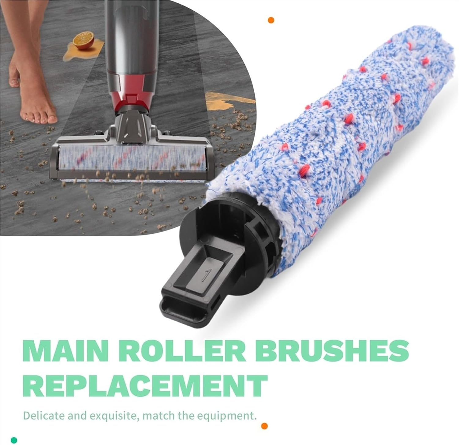 Reliable Daily Use Main Roller Brushes Replacement,Compatible with Atvel F16 / F16 Pro Sweeper Accessories Enhanced Cleaning Efficiency 1 Pcs