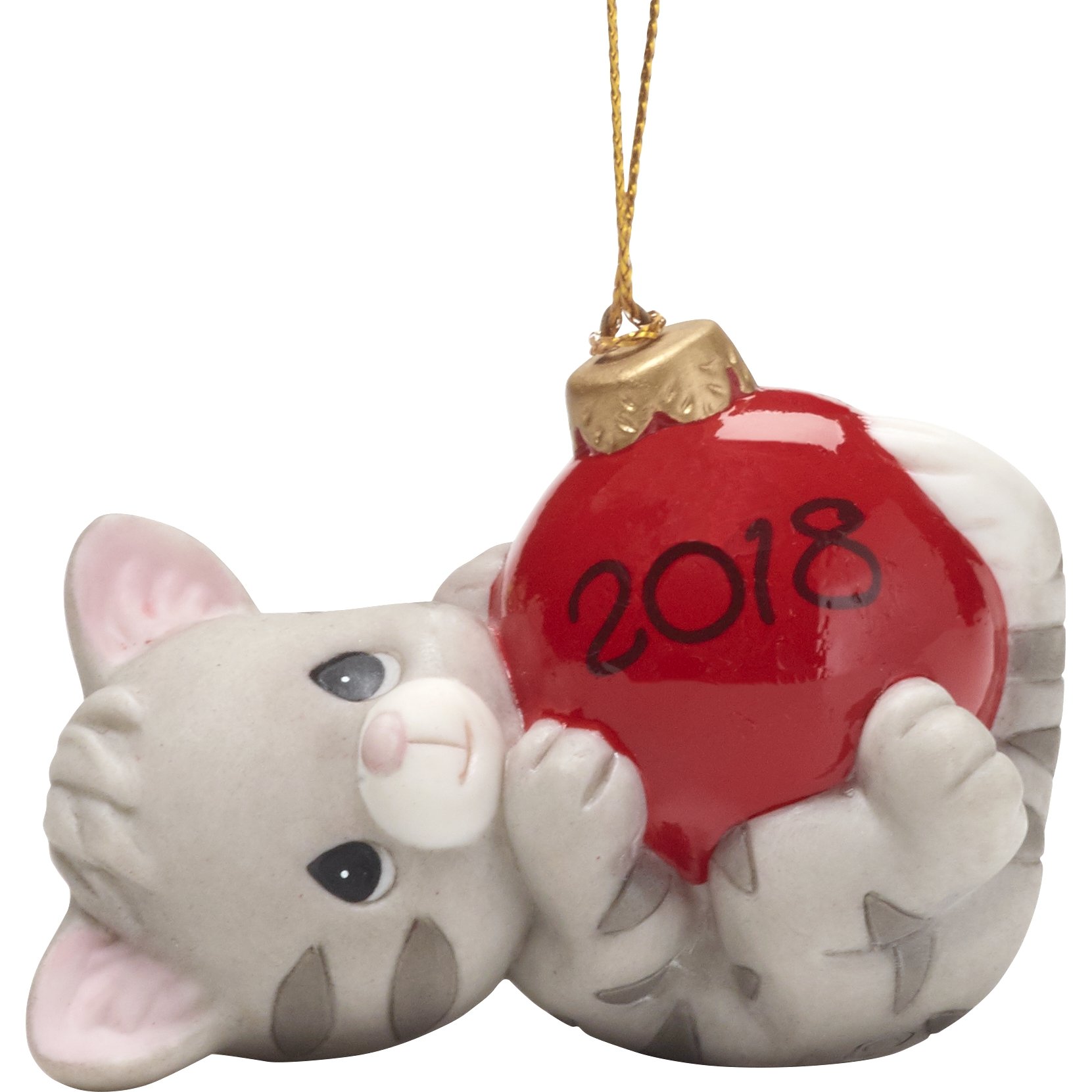 Ornement Chat Precious Moments 2018 multicolore pour sapin