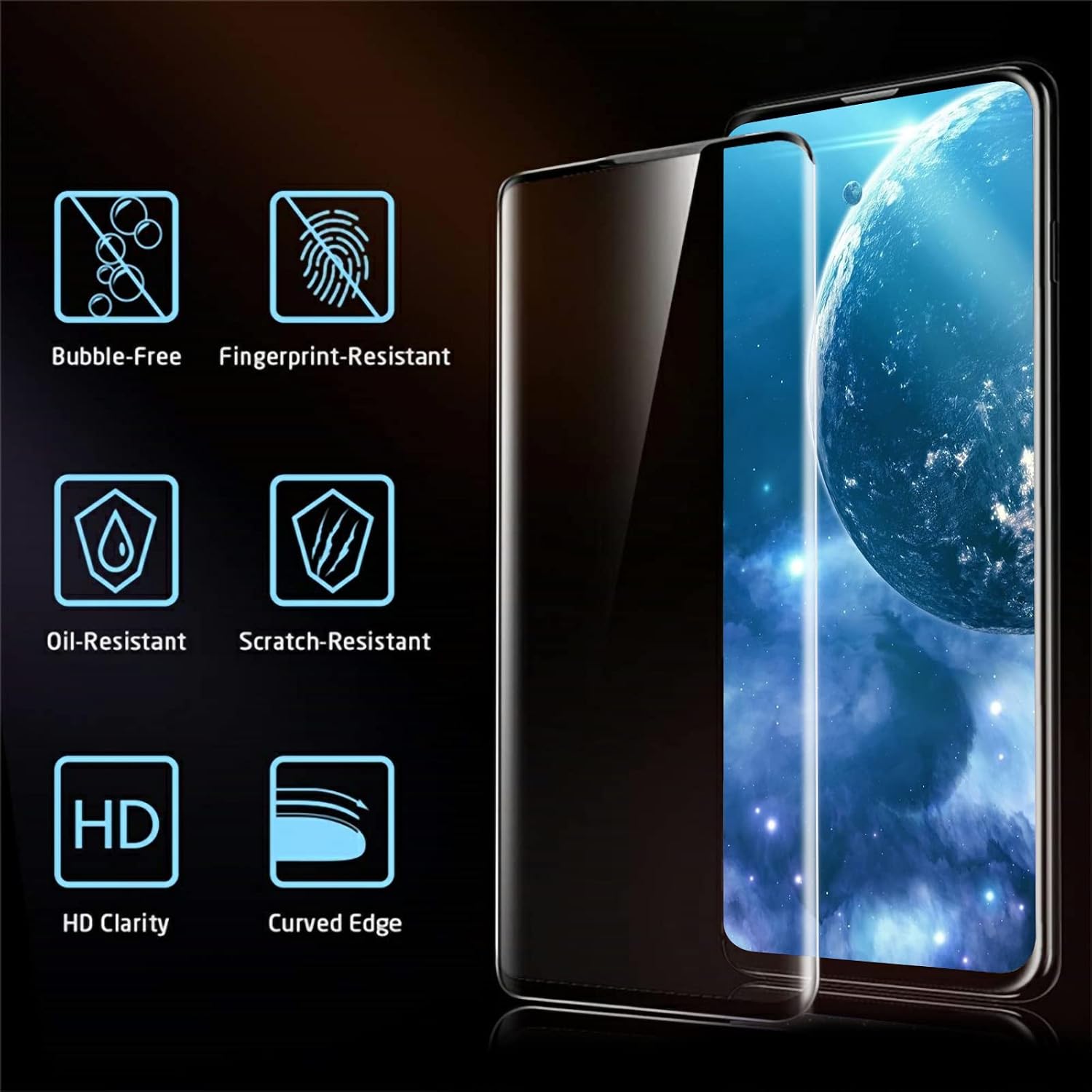 Coliary [2+2 Pack]Galaxy S10 Plus Screen Protector, HD Clear Tempered Glass, Ultrasonic Fingerprint Support, 3D Curved, Scratch Resistant, Bubble-Free for Galaxy S10 Plus 5G Glass Screen Protector