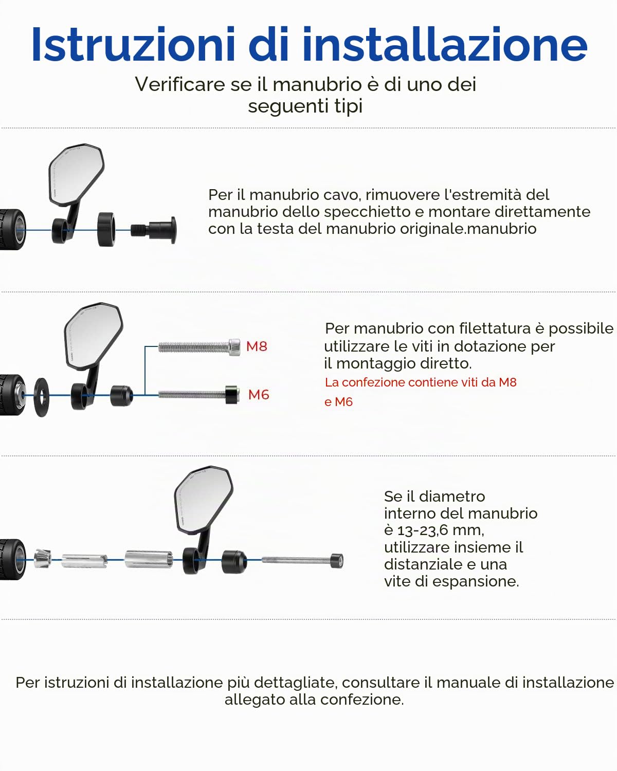 KEMIMOTO Specchietto terminale per manubrio CNC, omologato E, girevole a 360°, 7/8", 22 mm, specchietto retrovisore per moto, compatibile con MT07 MT09 CB125R Duke 690 (2 pezzi)