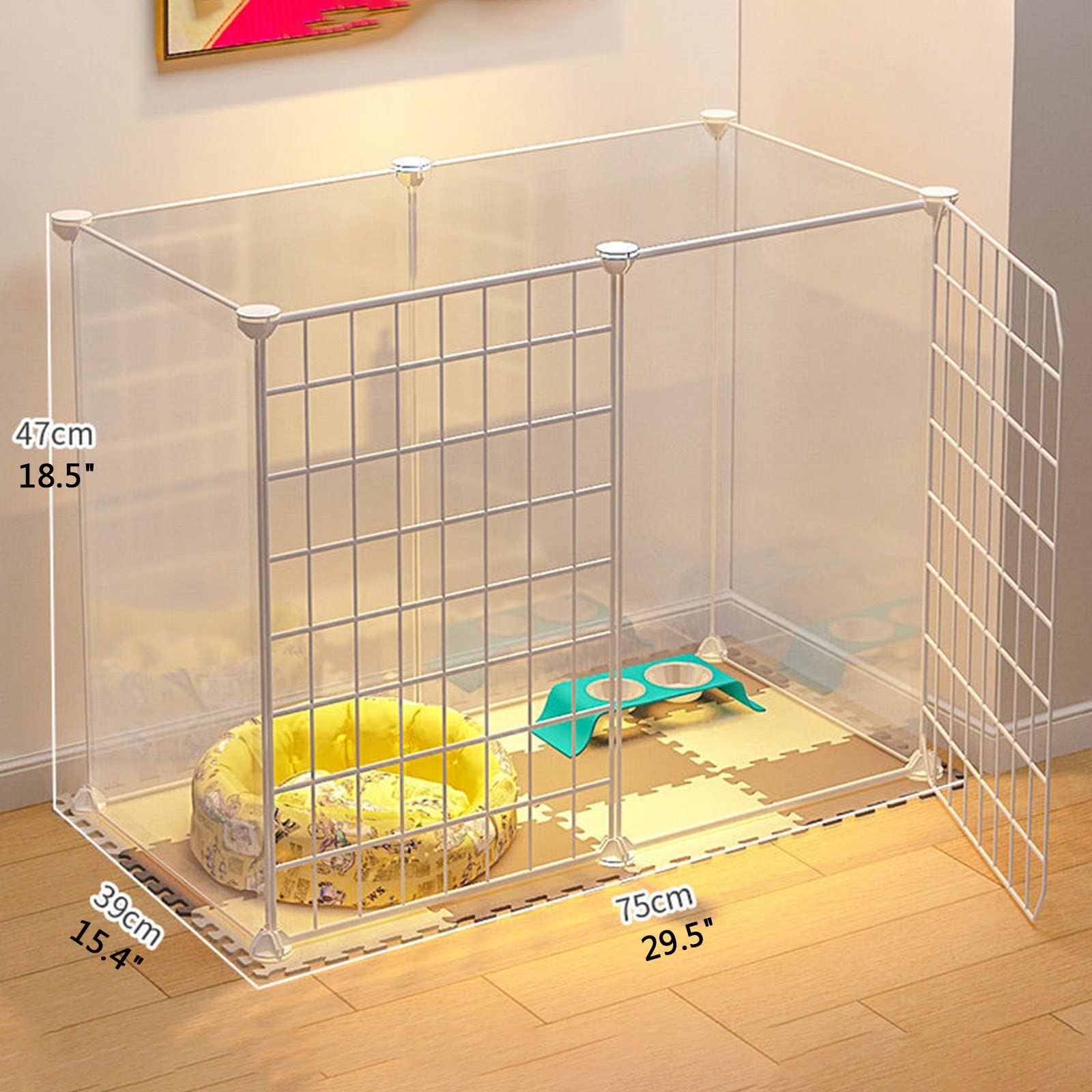 Parque para Perros, Parque portátil para Mascotas, Jaula para Conejos de Interior, Jaula para Animales pequeños, Jaula para Conejos, Parque Transparente para Animales pequeños, Parque para c